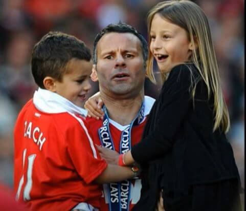 Stacey Cooke ex-husband Ryan Giggs with son Zachary and daughter Liberty.